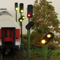 8 Light Block Signals with Advance Signal on a Post (8) 8 Light Block Signals with Advance Signal on a Post (8)